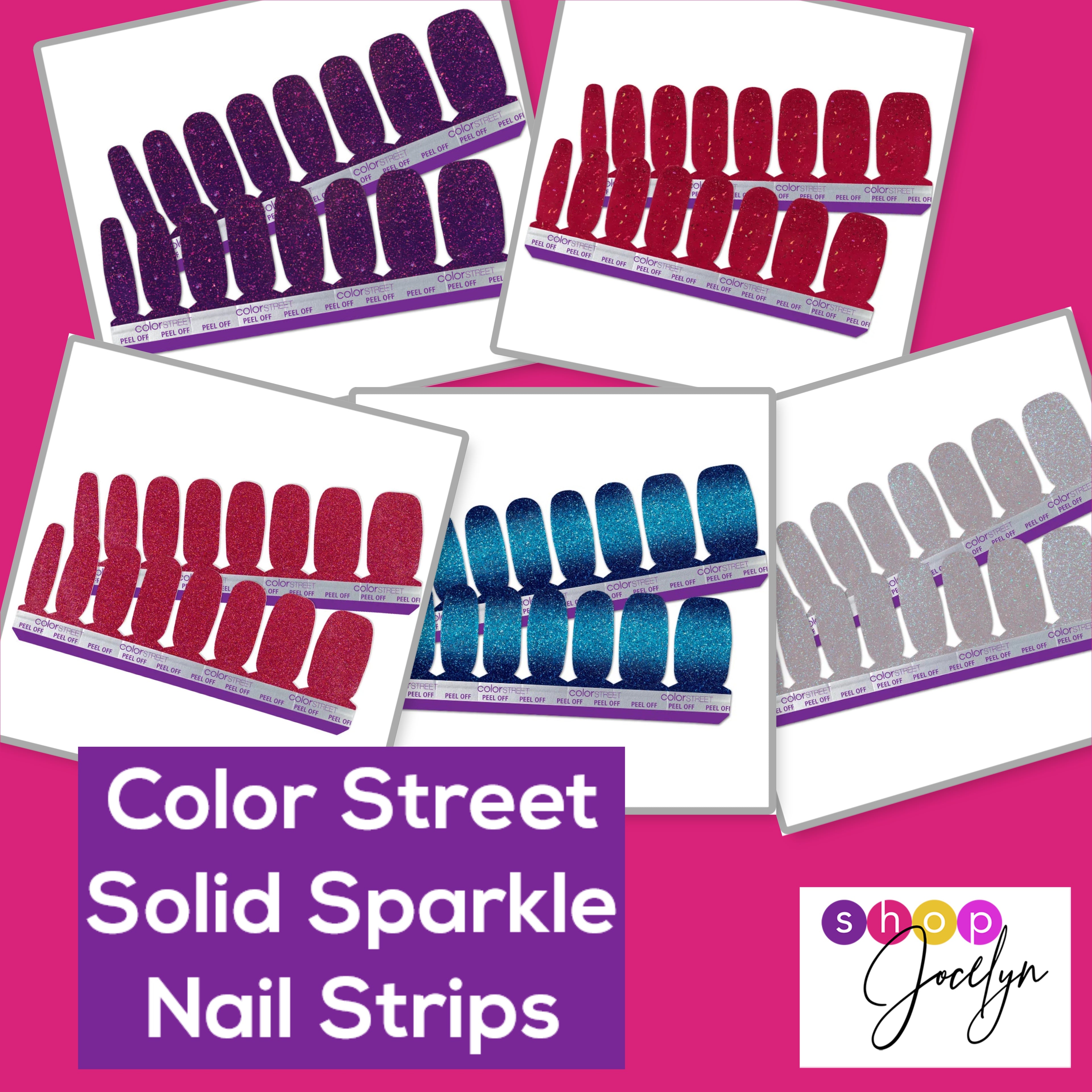 Nail Strips - Solid Sparkle Finish