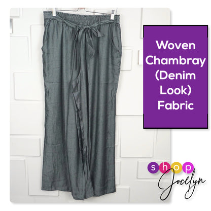 Dianne Paper Bag Wide Leg Pant - Chambray Collection