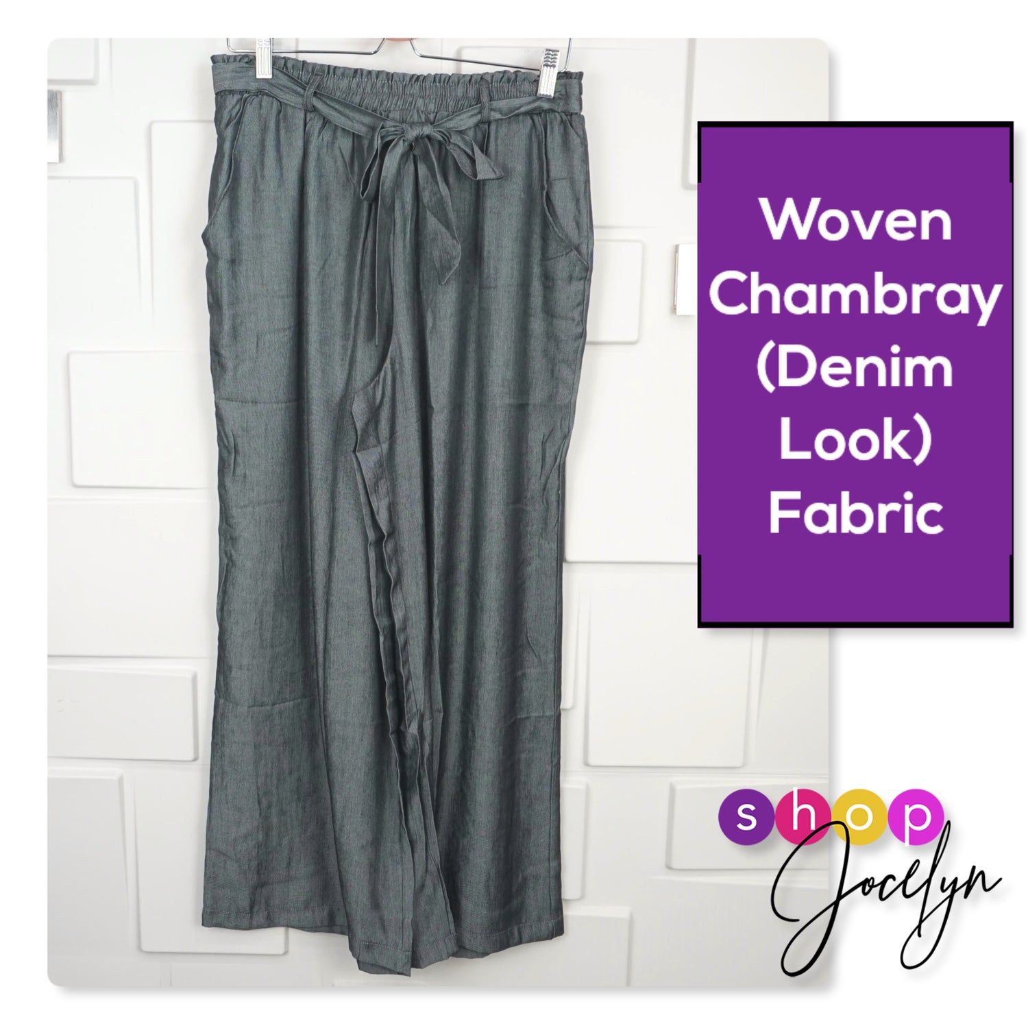 Dianne Paper Bag Wide Leg Pant - Chambray Collection