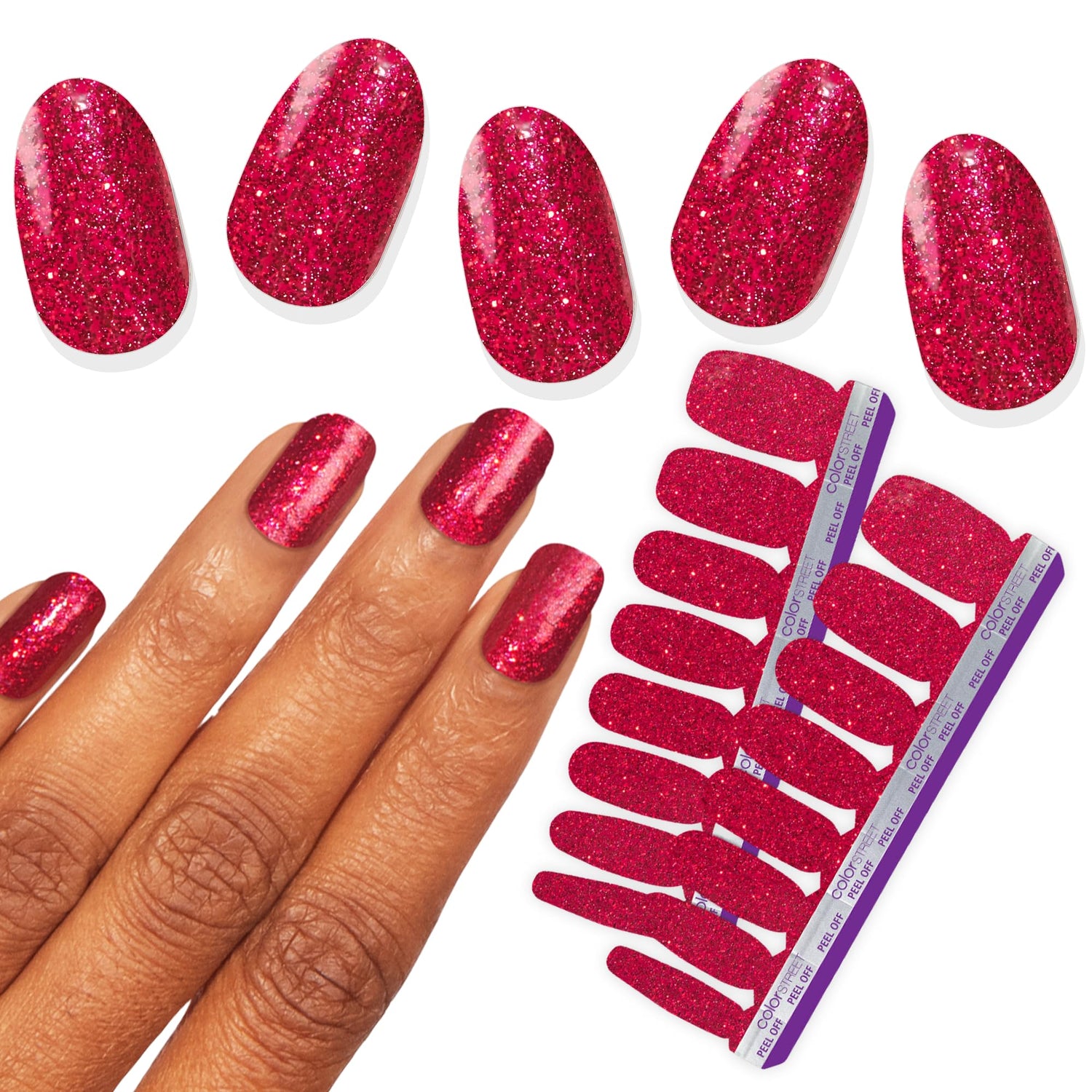 Nail Strips - Solid Sparkle Finish