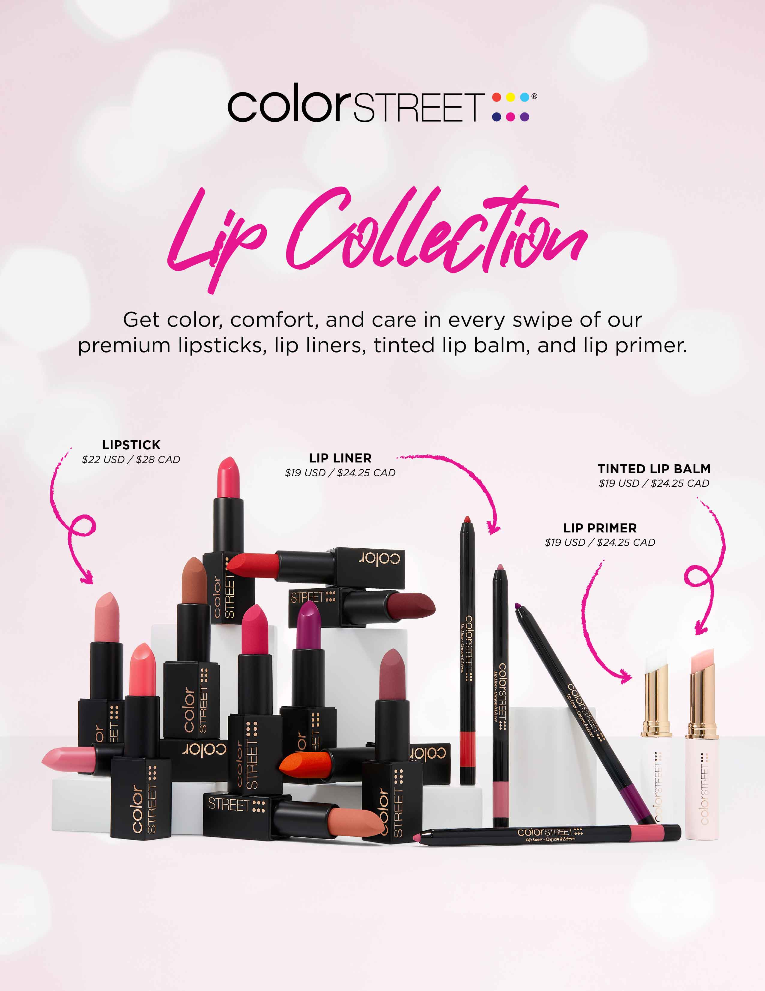 Newest Color Street lipsticks and lipliners